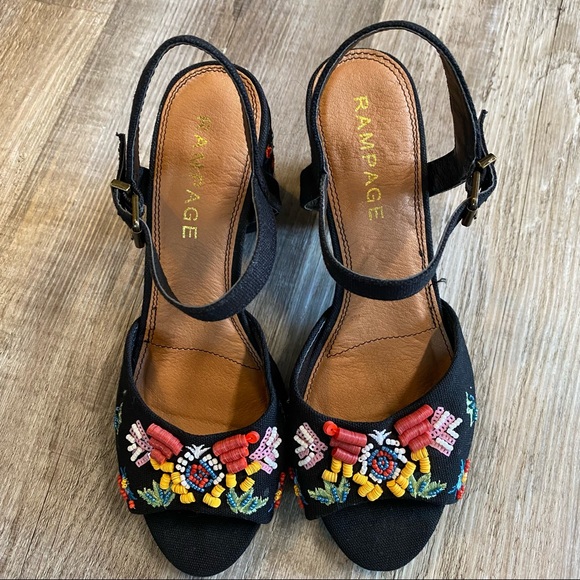 Rampage embroidered bohemian heels - Picture 3 of 10
